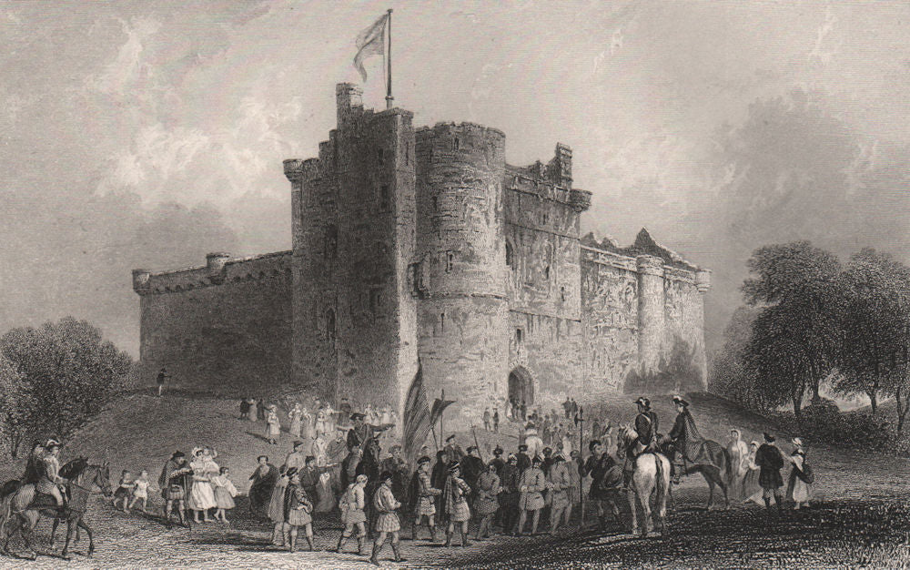 Castle of Doune. Prince Charles Stuart. Battle of Falkirk 1746. ALLOM c1840